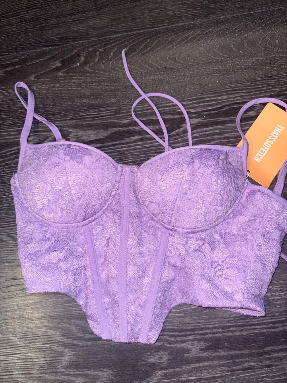 Thats so fetch: Lavender Lace Longline Crop Bustier Top - Thinsulatech